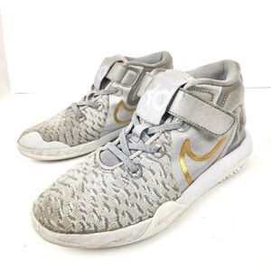 Nike Renew Gray/Gold High Top Sneakers Size 2 Y CW1064-006 Kevin Durant